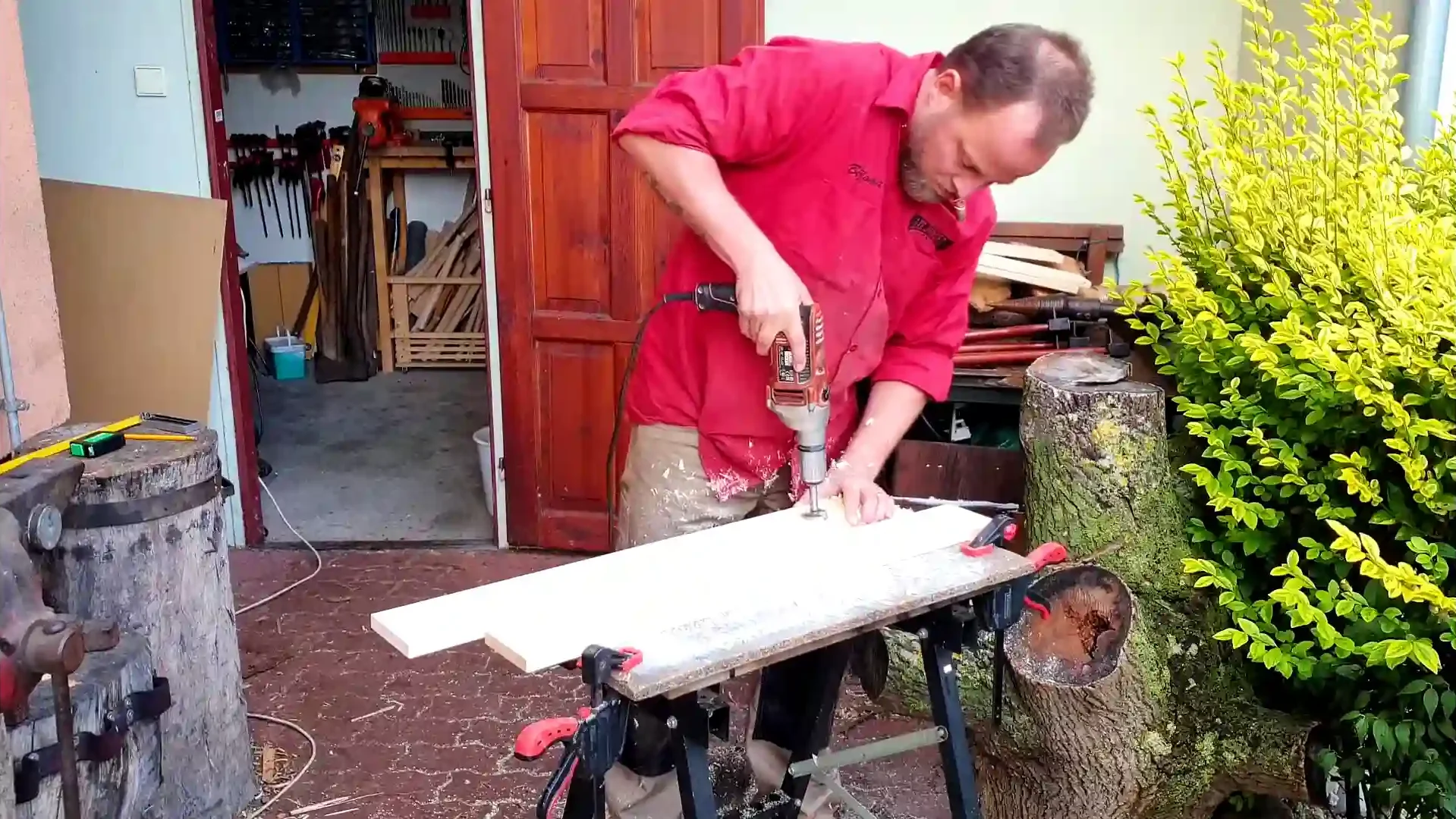 make holes in wood with drill machine
