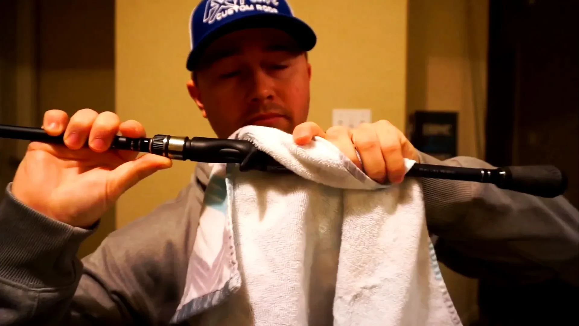 step 4 start clean rod with clean soft towel
