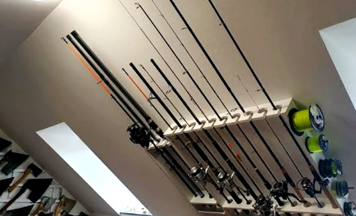 Wall-mounted racks for storing your fishing rod