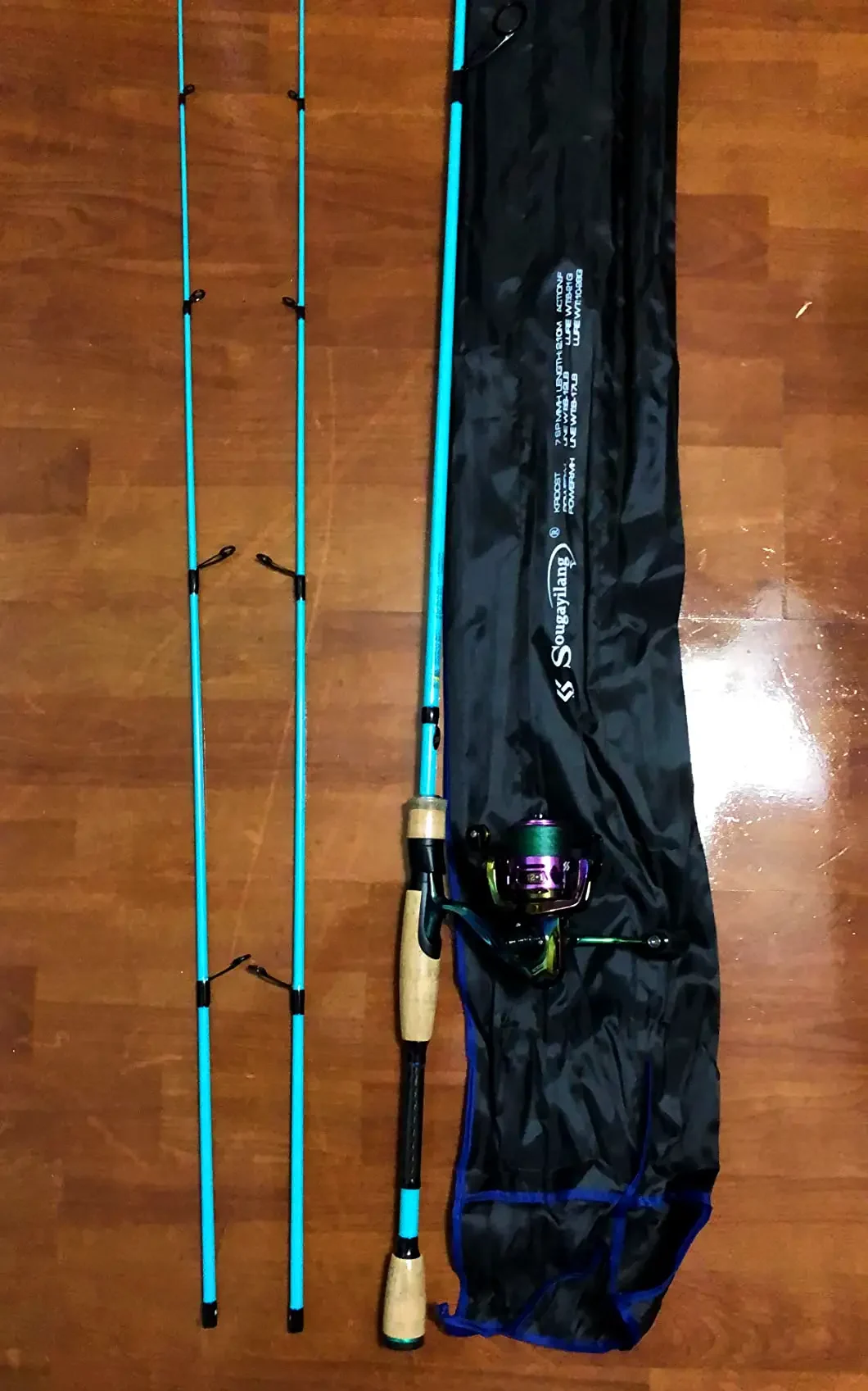Casting rod with reel and cover bag